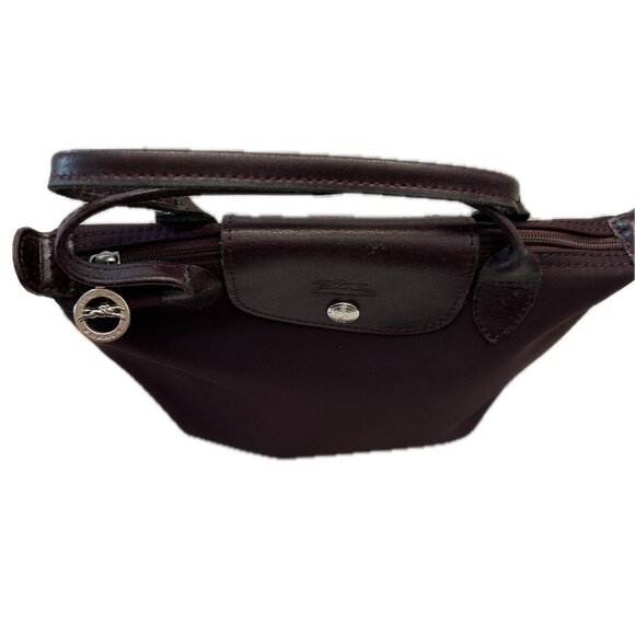 LONGCHAMP, VINTAGE BROWN NYLON HANDBAG, PRE-OWNED - Picture 8 of 10